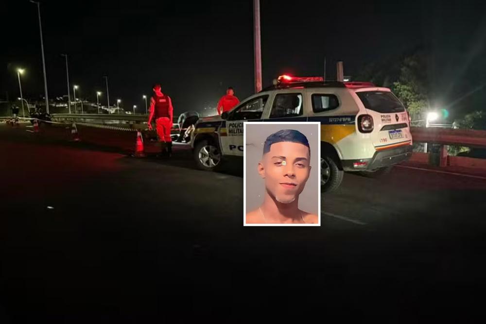 Motociclista morre no viaduto Mister Simpson em Governador Valadares — Foto: Roberto Higino