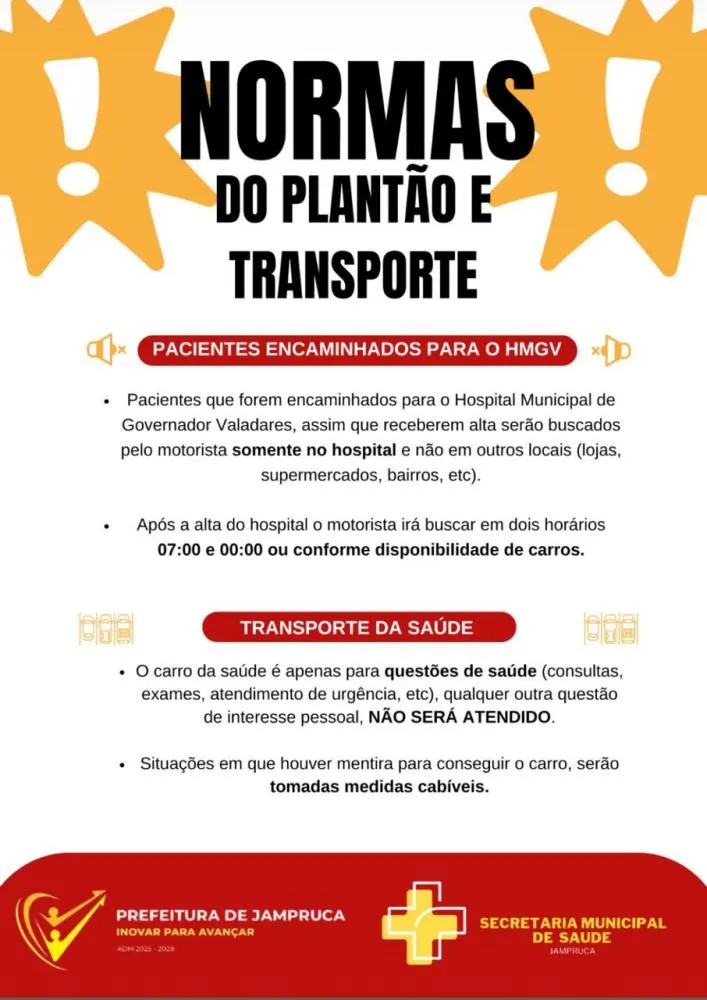 Foto: Divulgação Prefeitura Municipal de Jampruca